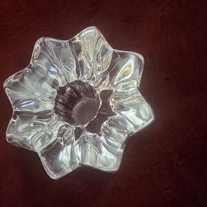 Vintage 2 Flower-Shaped Candlestick Crystal, Orrefors Sweden Artistic Heritage